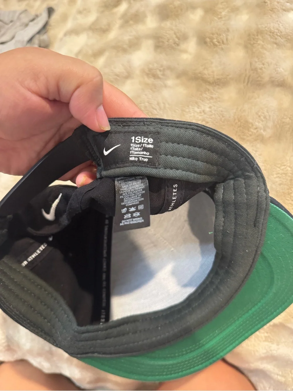 Nike Black Snapback with White Swoosh Patch